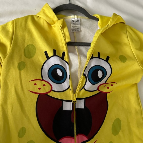 Kids SpongeBob Square Pants Hooded Jumpsuit -Size Large - Picture 2 of 7